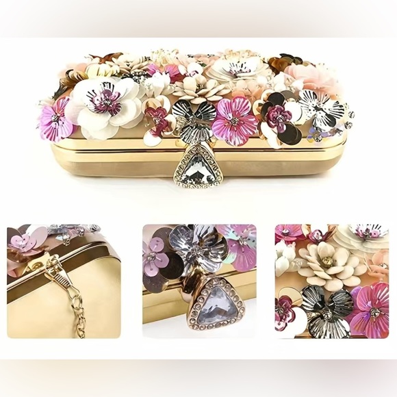 Jane Chic Designs Gold Blooming Bliss Clutch - Picture 3 of 8